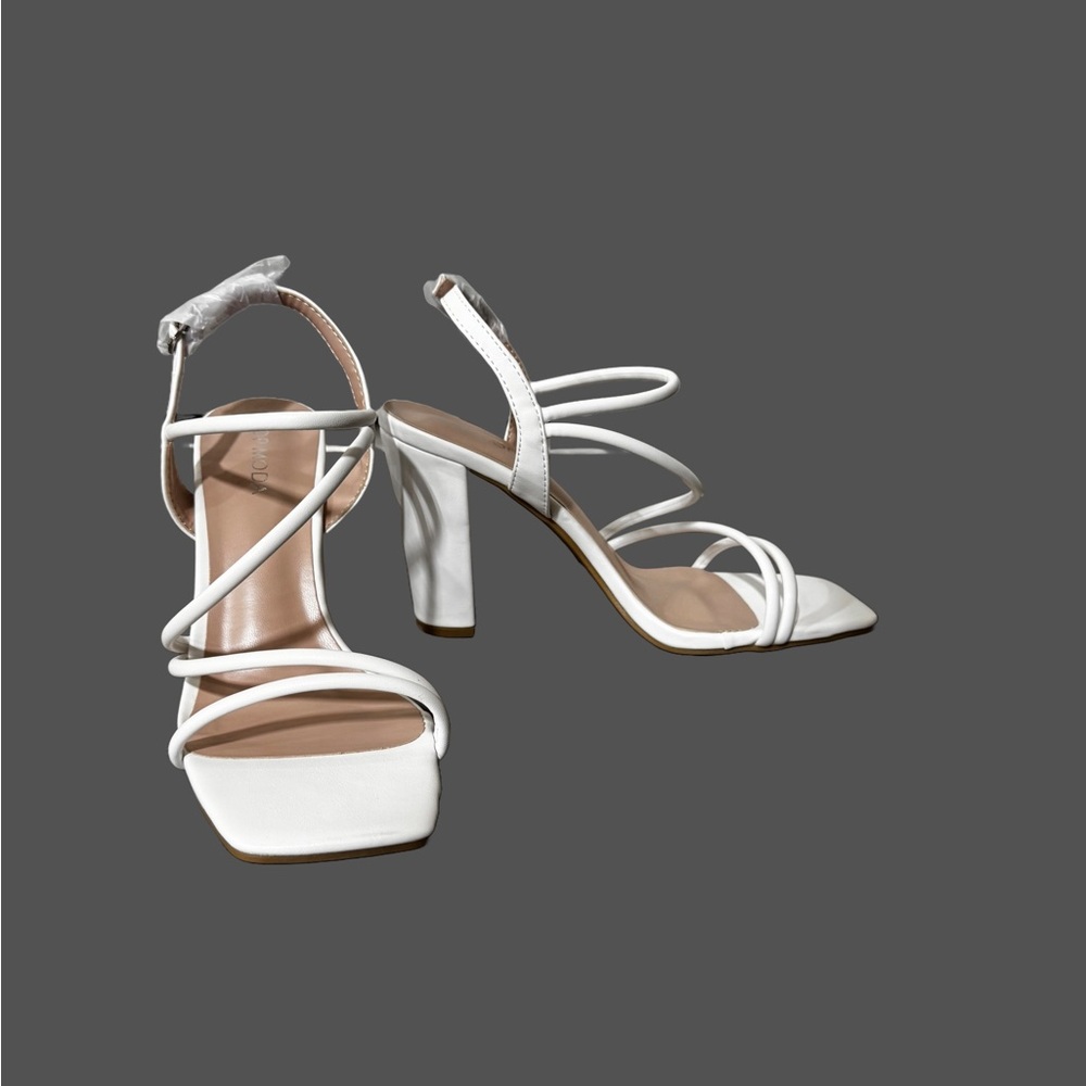 White Strappy High Heel Sandals